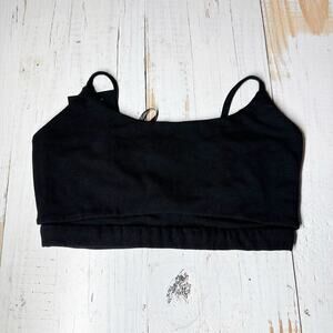 JLUXLABEL Black Cut Out Front Adjustable Strap Unlined Bralette Size Small